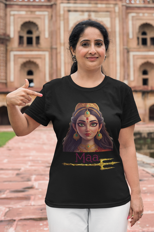 Women’s Graphic Tee – Maa Power Vibes | Spiritual Streetwear T-Shirt