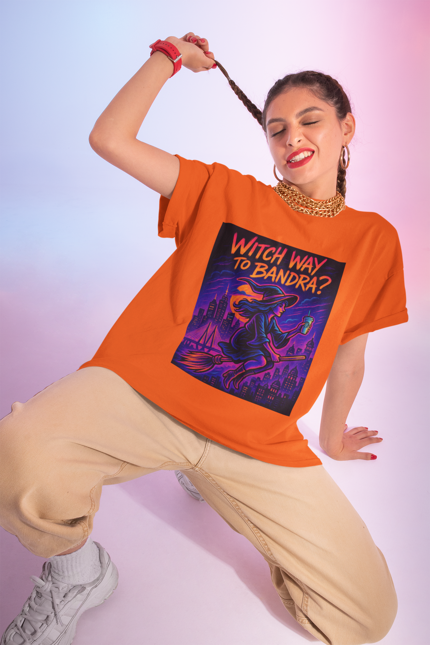 Witch Way to Bandra T-Shirt – Fun Halloween Shirt with Spooky Vibes