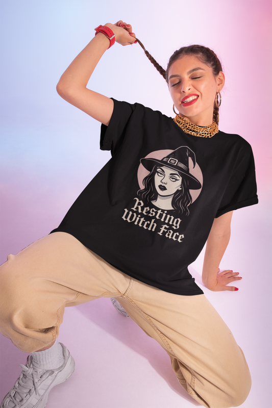 Resting Witch Face Tee – Sassy Witch Vibes | Halloween Graphic T-Shirt | Gen Z Trendy