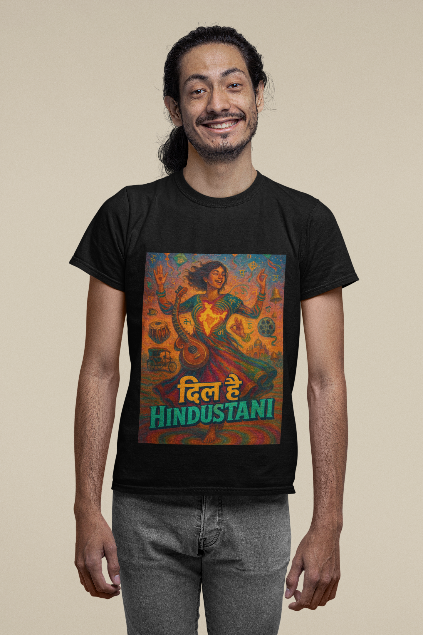 Dil Hai Hindustani – Limited Edition Indian Culture Art T-Shirt | Vibrant Desi Streetwear