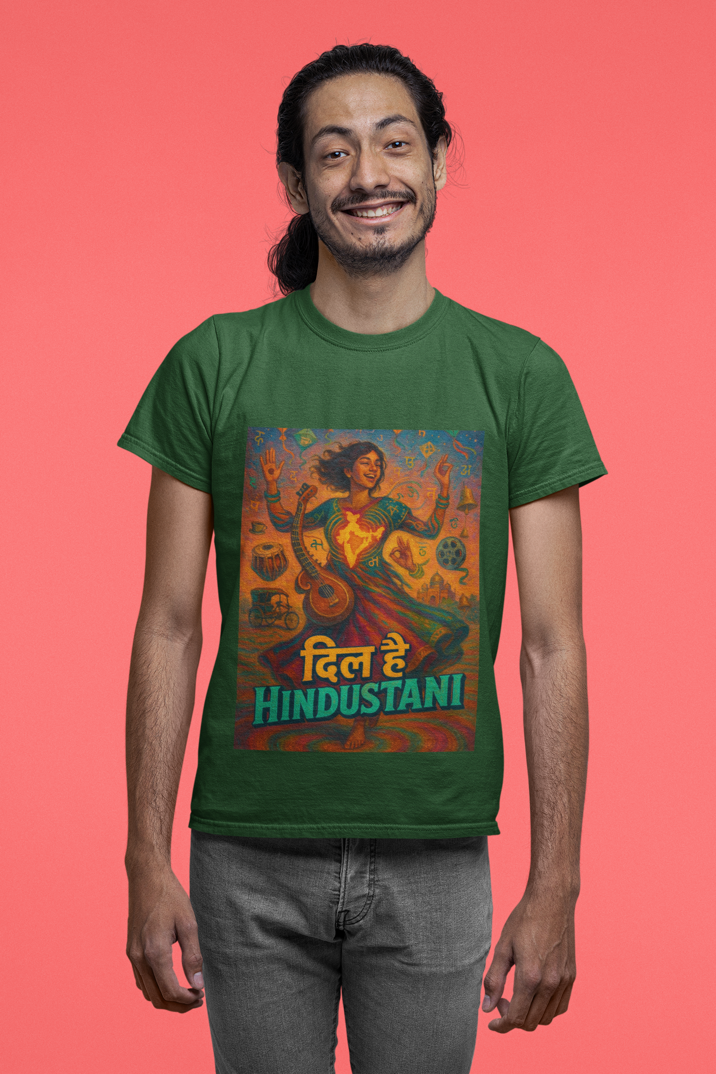 Dil Hai Hindustani – Limited Edition Indian Culture Art T-Shirt | Vibrant Desi Streetwear