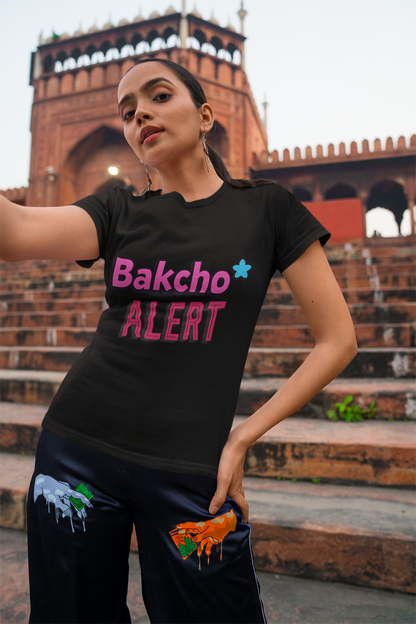 Unisex Graphic T-Shirt – Bakchod Alert | Bold Gen Z Streetwear Tee