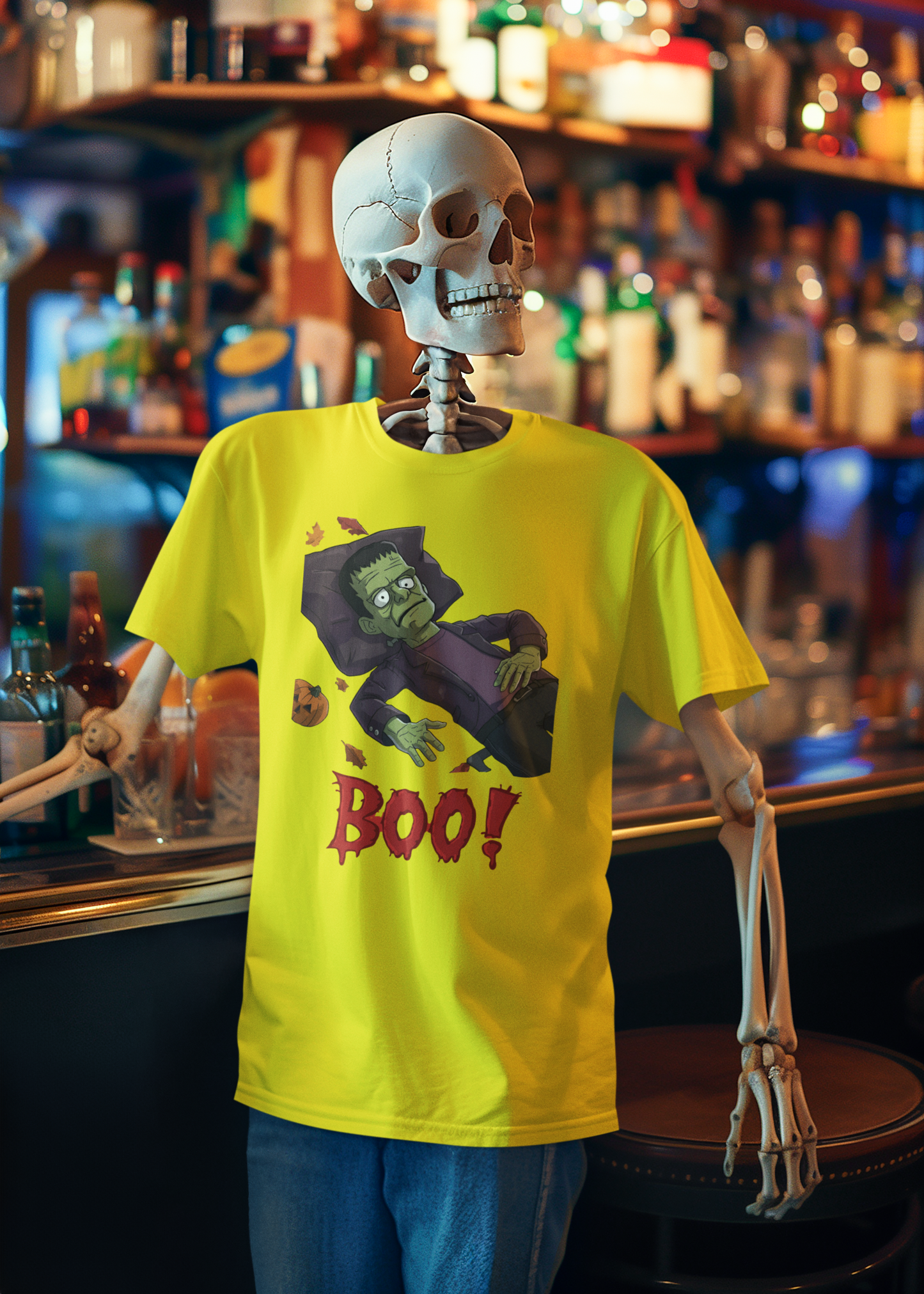 BOO! Halloween Graphic Unisex T-Shirt | Funny Frankenstein Print Tee