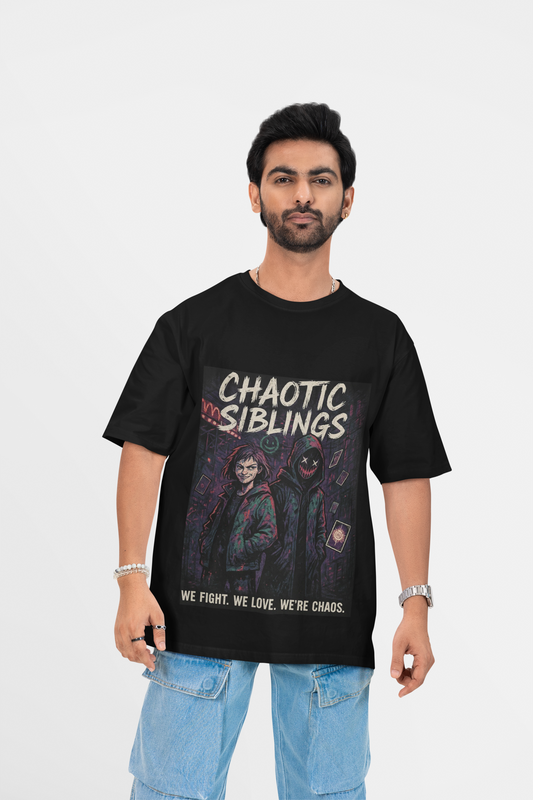 “Chaotic Siblings” Graphic Tee — a dark, electric drop from Chalaki’s Rakhi Limited Edition