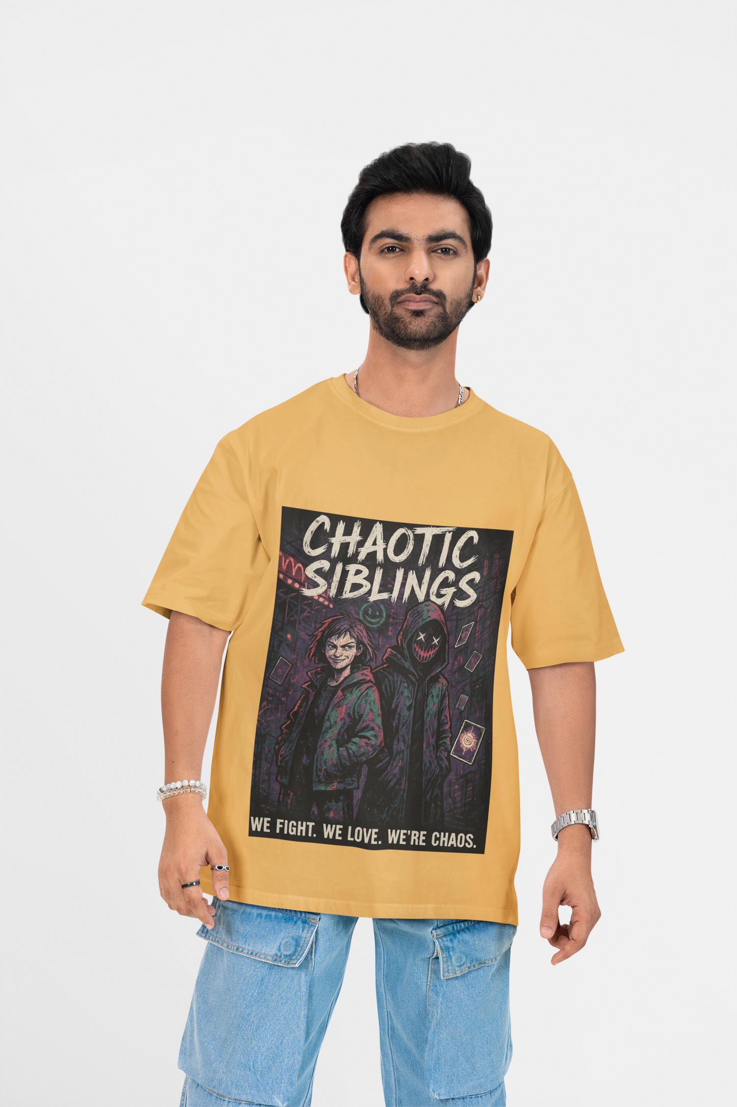 “Chaotic Siblings” Graphic Tee — a dark, electric drop from Chalaki’s Rakhi Limited Edition