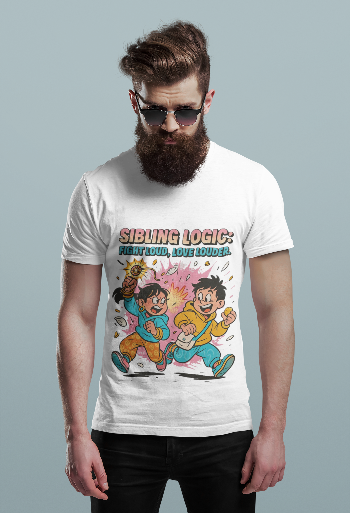 Sibling Logic Tee – “Fight Loud, Love Louder” | Chalaki Rakhi Drop Limited Edition