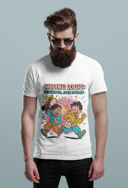 Sibling Logic Tee – “Fight Loud, Love Louder” | Chalaki Rakhi Drop Limited Edition