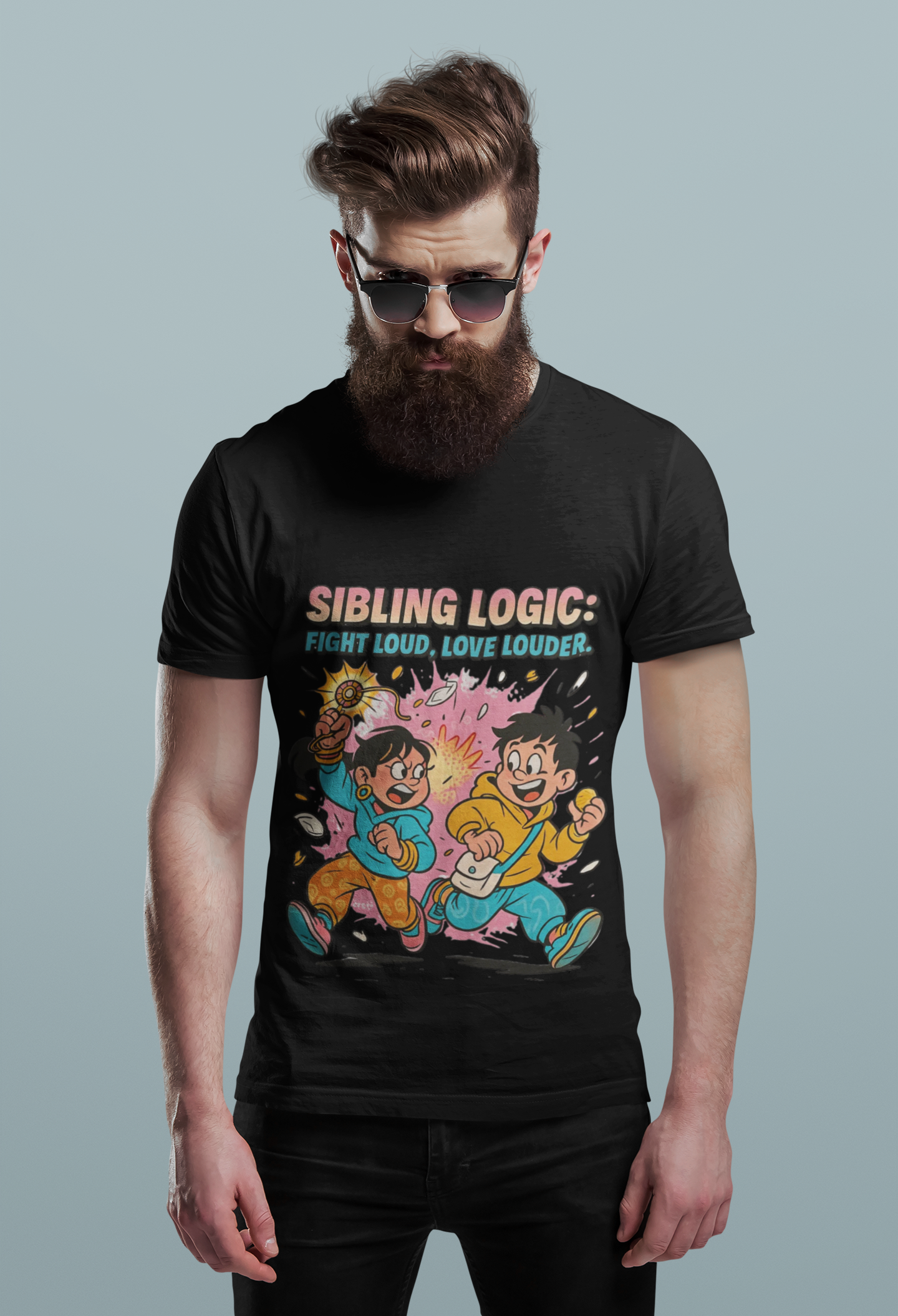 Sibling Logic Tee – “Fight Loud, Love Louder” | Chalaki Rakhi Drop Limited Edition