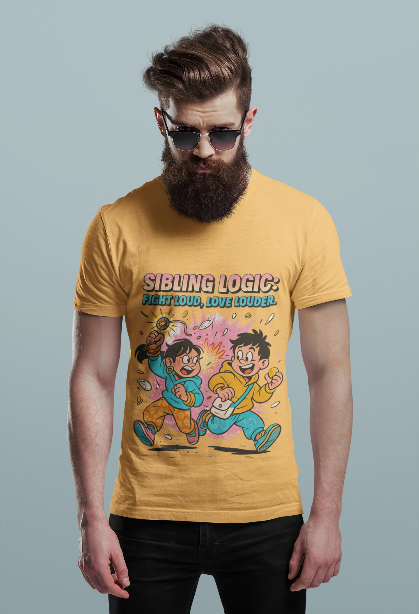 Sibling Logic Tee – “Fight Loud, Love Louder” | Chalaki Rakhi Drop Limited Edition