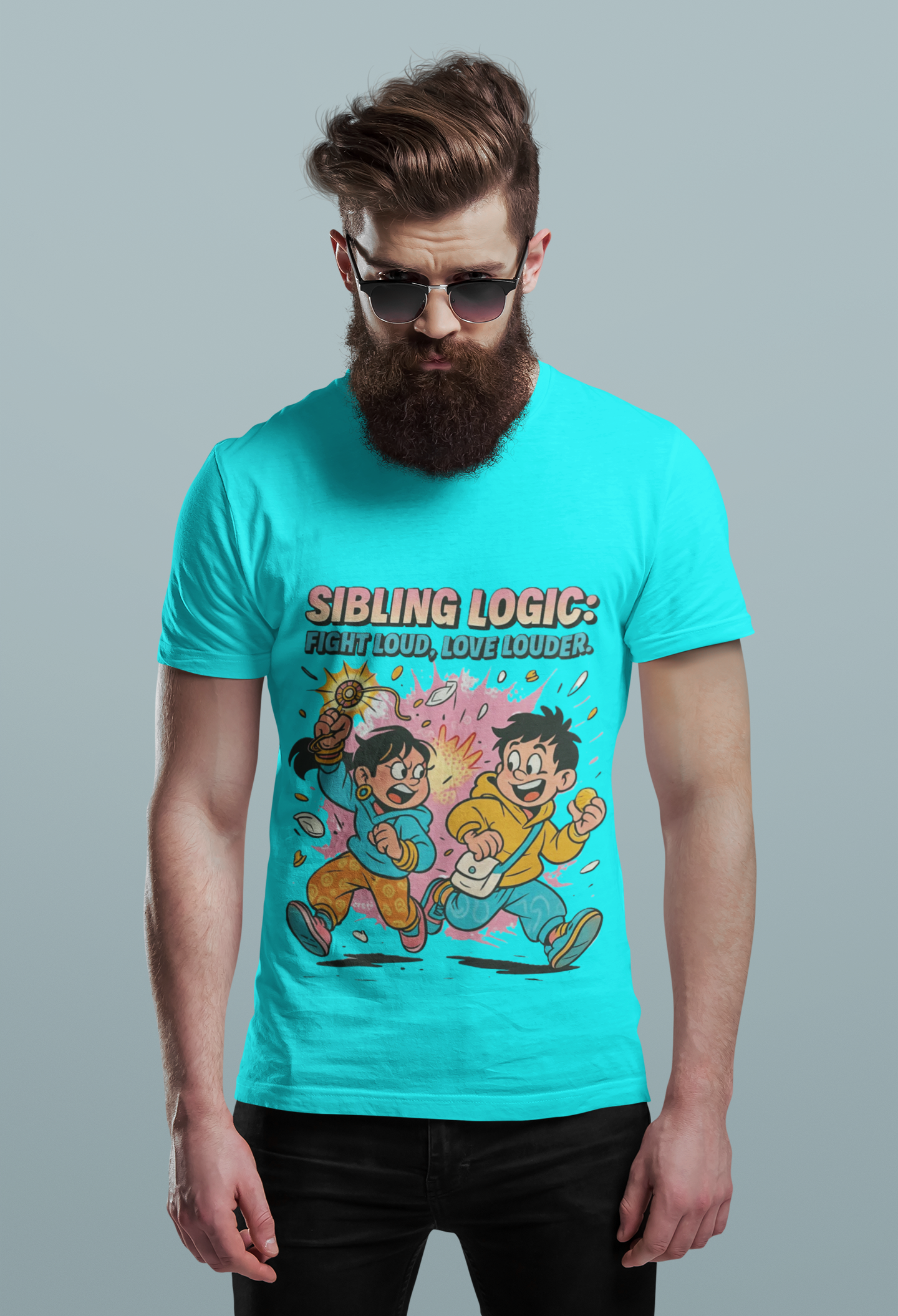 Sibling Logic Tee – “Fight Loud, Love Louder” | Chalaki Rakhi Drop Limited Edition