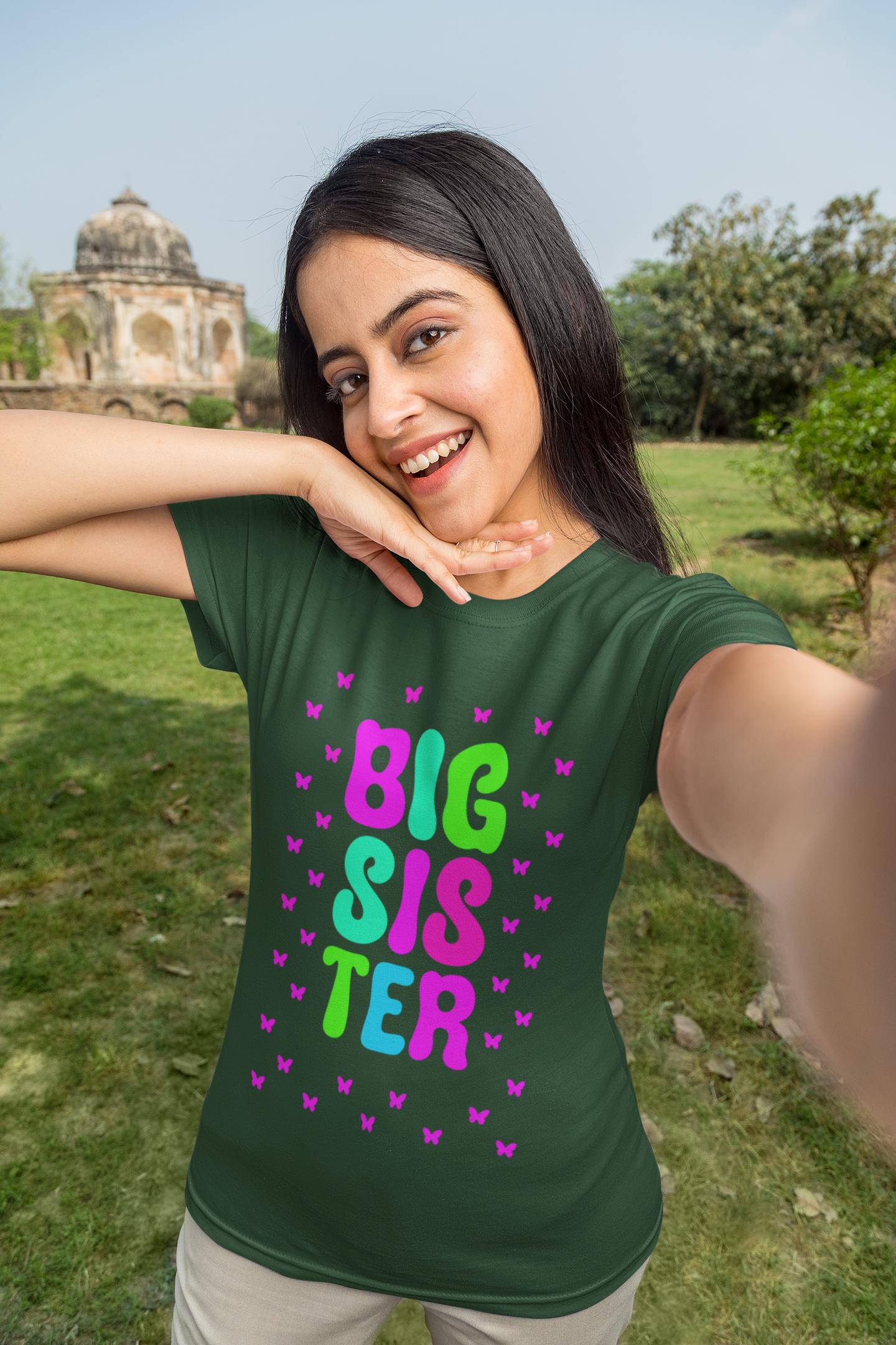 Flutter with Sass: “Big Sister” Butterfly Graphic T-Shirt – Rakhi Drop Limited Edition