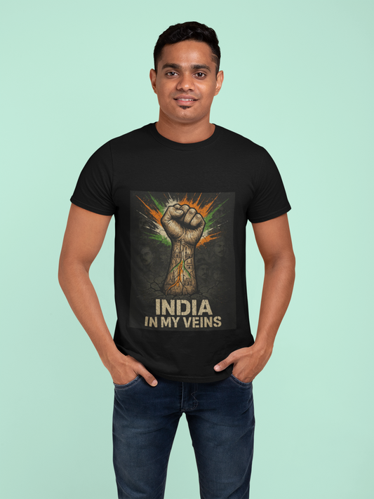 India In My Veins - Limited Edition Patriotic T-Shirt | Independence Day Streetwear