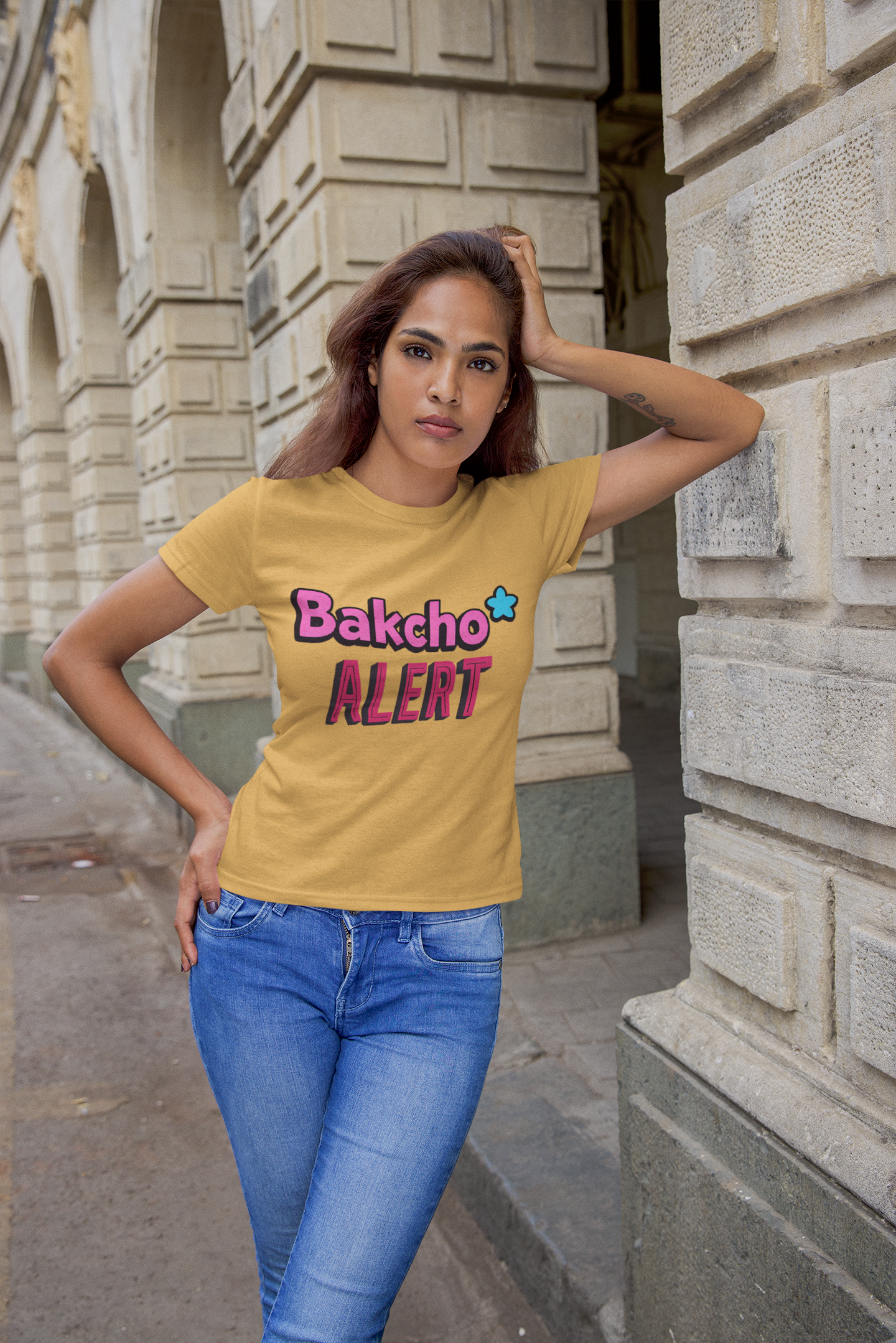 Unisex Graphic T-Shirt – Bakchod Alert | Bold Gen Z Streetwear Tee