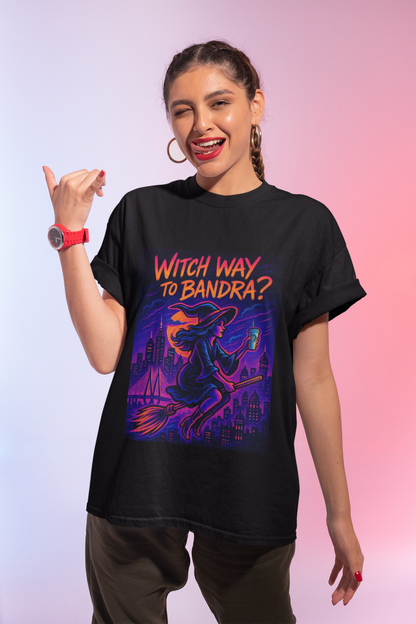 Witch Way to Bandra T-Shirt – Fun Halloween Shirt with Spooky Vibes