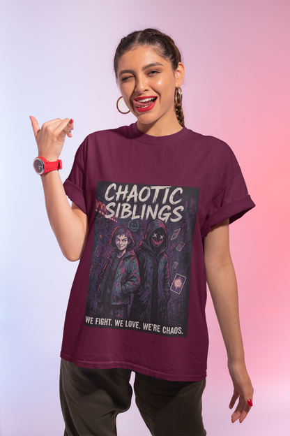 “Chaotic Siblings” Graphic Tee — a dark, electric drop from Chalaki’s Rakhi Limited Edition