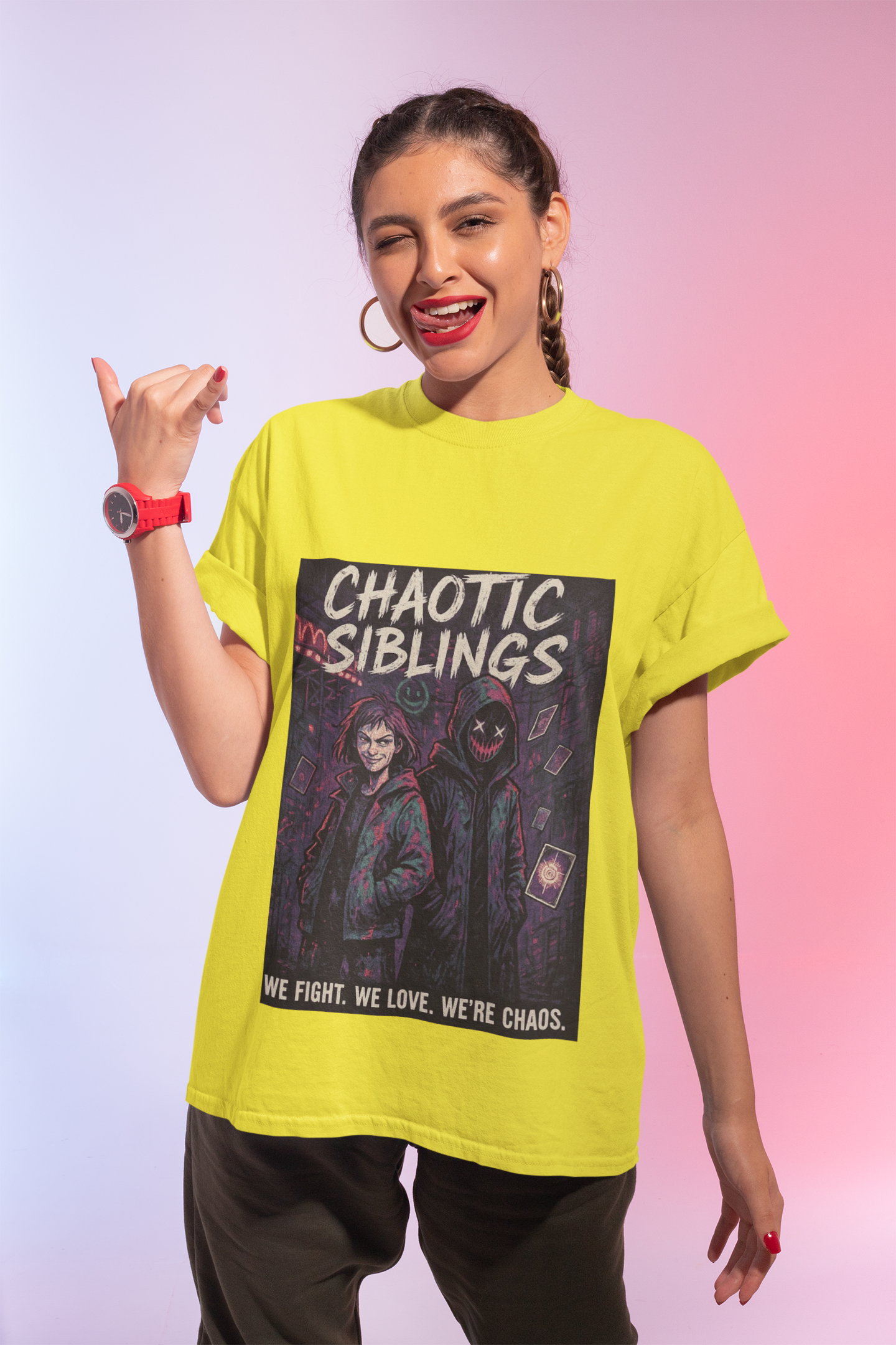 “Chaotic Siblings” Graphic Tee — a dark, electric drop from Chalaki’s Rakhi Limited Edition