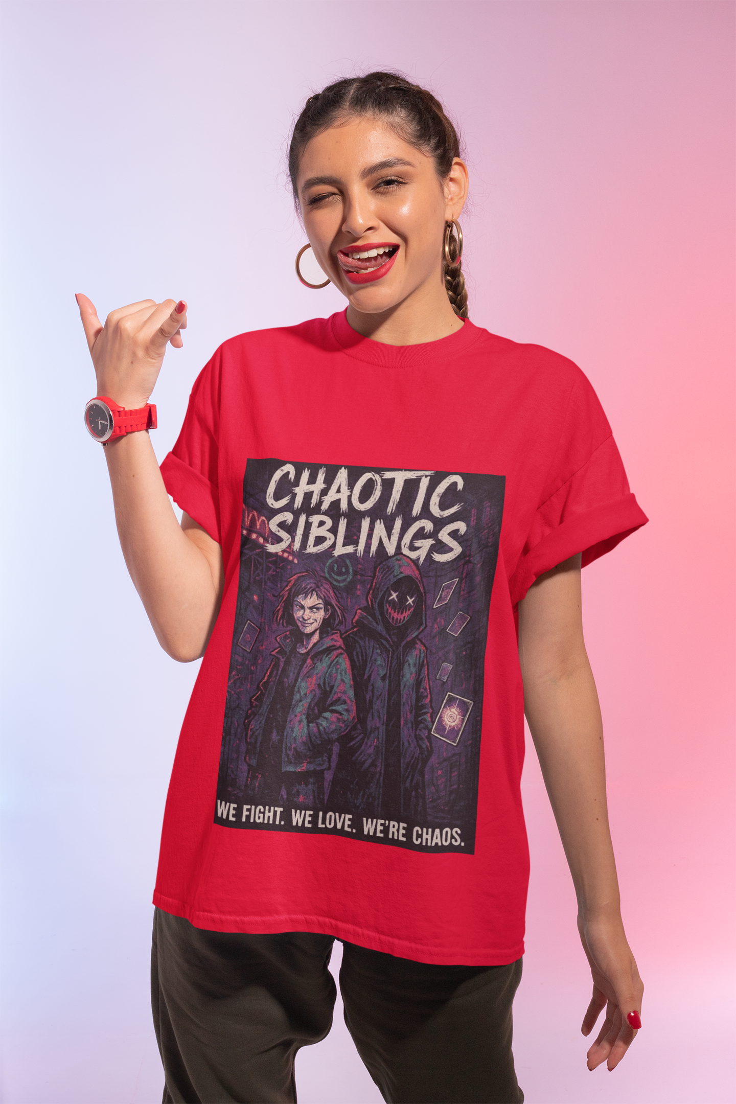 “Chaotic Siblings” Graphic Tee — a dark, electric drop from Chalaki’s Rakhi Limited Edition