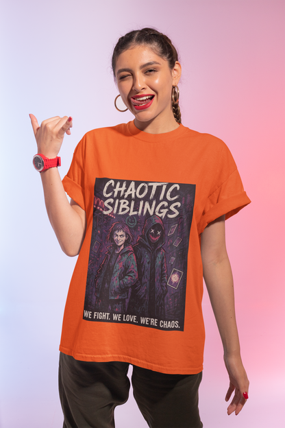 “Chaotic Siblings” Graphic Tee — a dark, electric drop from Chalaki’s Rakhi Limited Edition