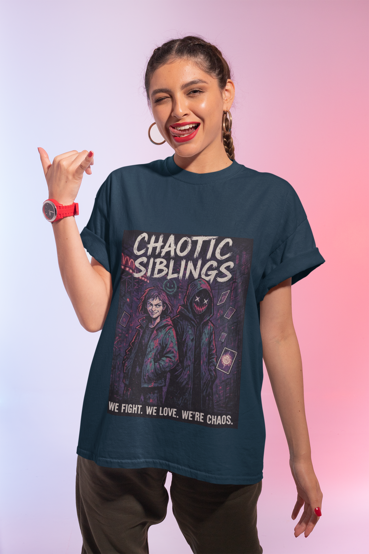 “Chaotic Siblings” Graphic Tee — a dark, electric drop from Chalaki’s Rakhi Limited Edition