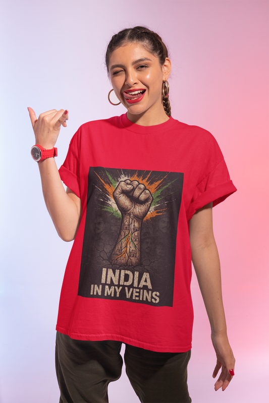 India In My Veins - Limited Edition Patriotic T-Shirt | Independence Day Streetwear